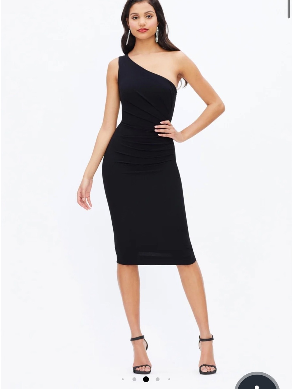 Dress The Population Black Martine One Shoulder Dress Women Small